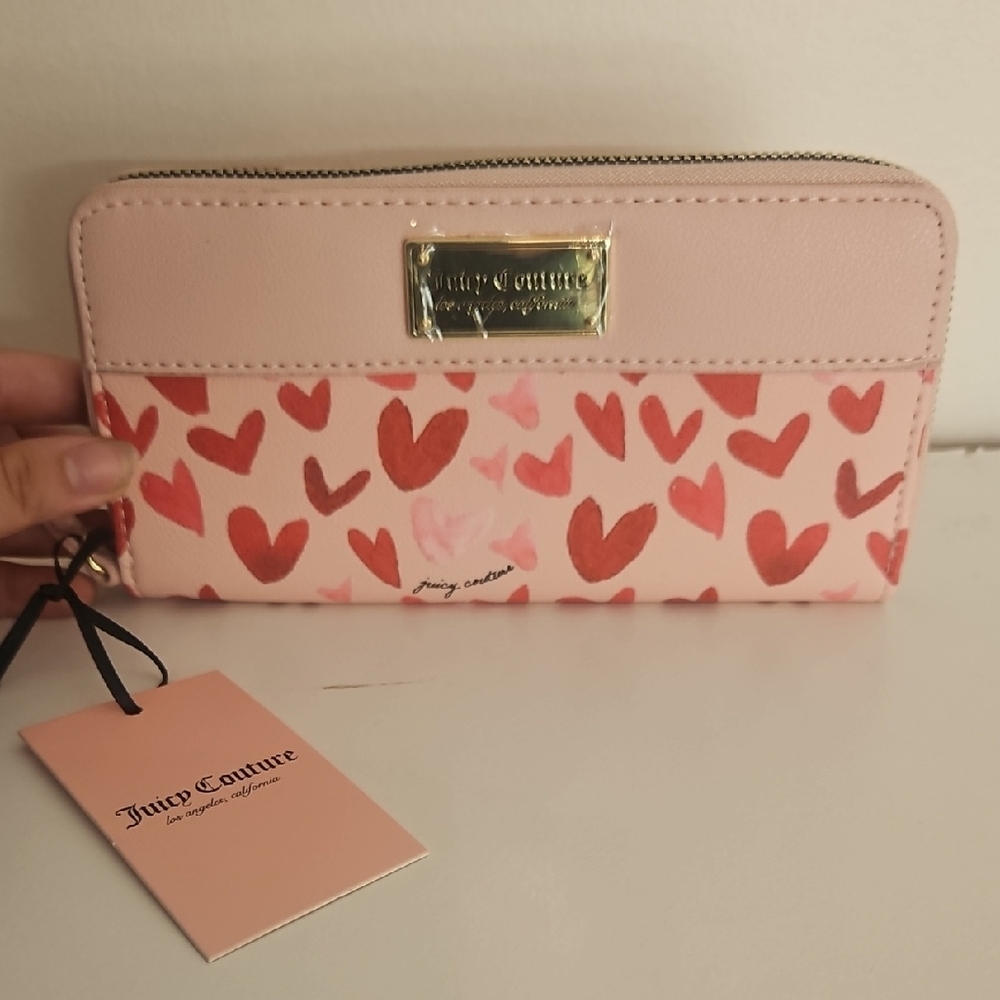 Juicy Couture Pink and Red Heart Wallet